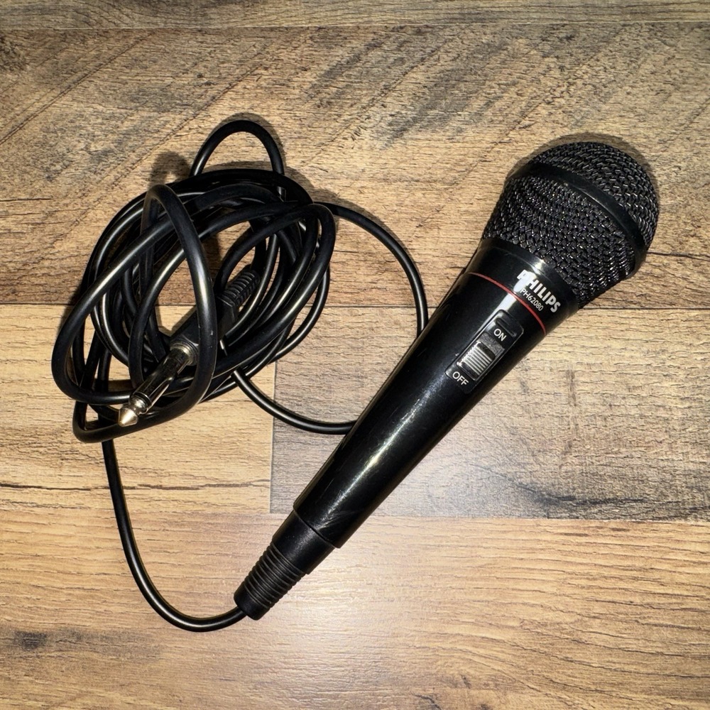 Philips PH62080 Dynamic Cable Microphone Black (Untested)